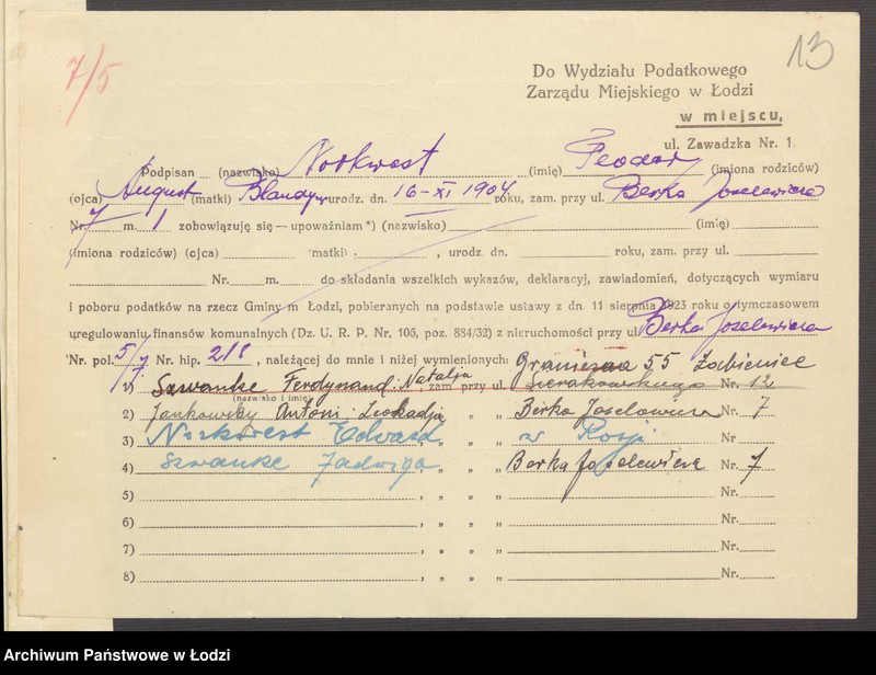 image.from.unit.number "Księga inwentarzowa nieruchomości m. Łodzi ul. Joselewicza"