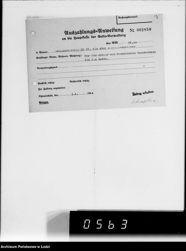 Obraz 11 z jednostki "Einnahme Anweisungen"