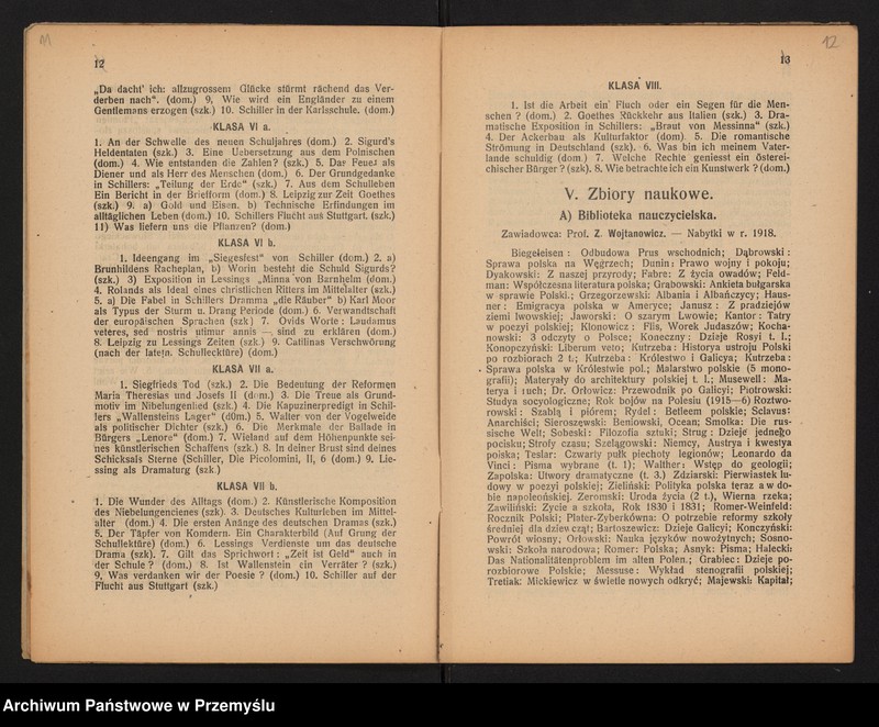 image.from.unit.number "XXXIII Sprawozdanie Dyrekcji c.k. Gimnazjum w Jarosławiu za rok szkolny 1918"