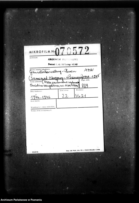 Obraz 2 z jednostki "[Akta personalne wychowanka Christine Neugebauer, ur. 11 V 1934]."