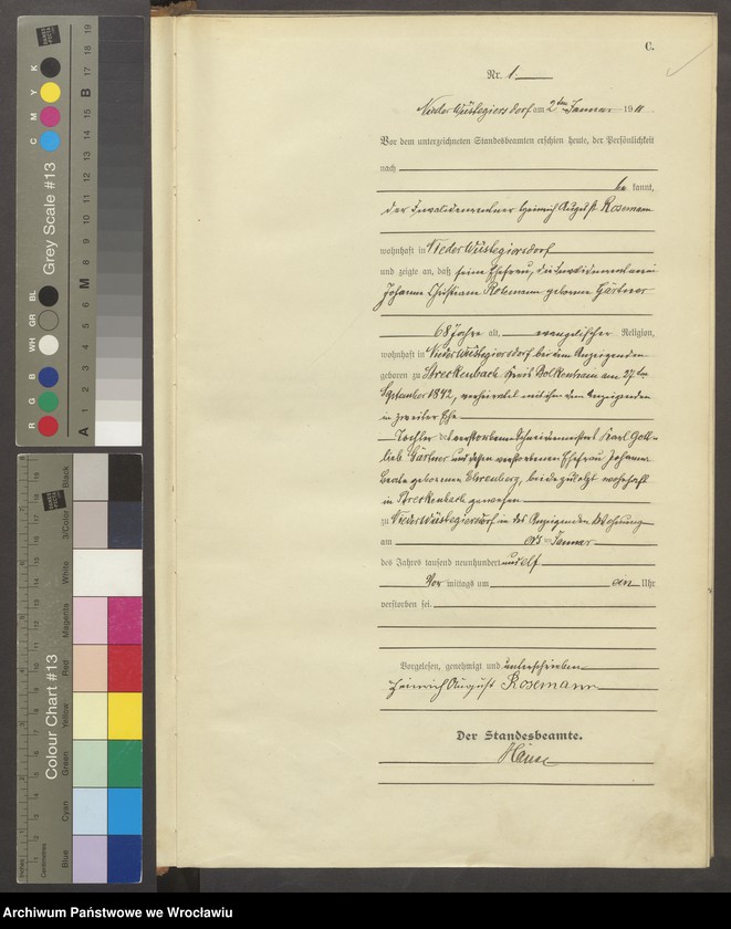 image.from.unit.number "Sterbe-Haupt-Register Nieder Wüstegiersdorf (Głuszyca) 1911"