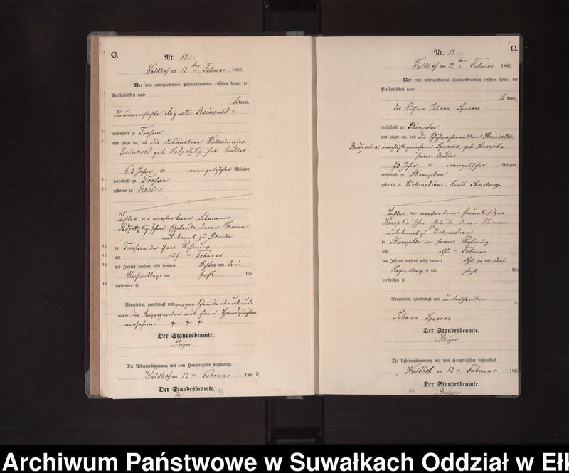 Obraz 11 z jednostki "Sterbe-Neben-Register des Königlich Preussischen Standes-Amtes Orlen Kreis Loetzen"