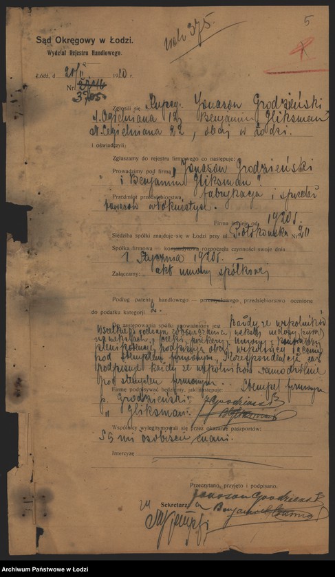 Obraz 7 z jednostki "Jonason Grodzieński i Benjamin Gliksman – fabrykacja i sprzedaż towarów włóknistych"