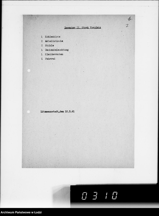 Obraz 11 z jednostki "Akten betr.Inventarverzeichnis"