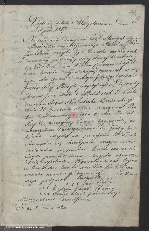 image.from.unit.number "Księga zgromadzenia kunsztu młynarskiego w mieście Władysławowie tycząca się zapisania uczniów ..."