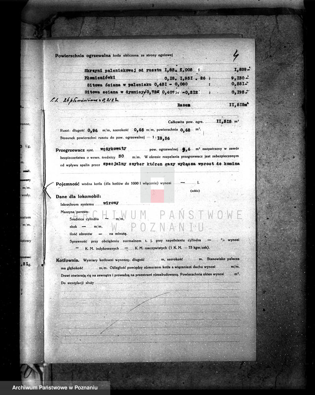 Obraz 7 z jednostki "Majętność Góra pow. jarociński, własność Fischer von Mollard nr fabr. kotła 200005 nr woj. kotła 93"