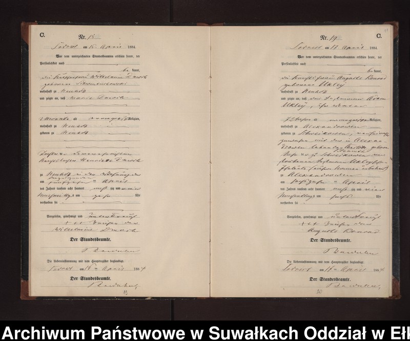 image.from.unit.number "Sterbe-Neben-Register des Preussischen Standes-Amtes Neuhoff Kreis Loetzen"