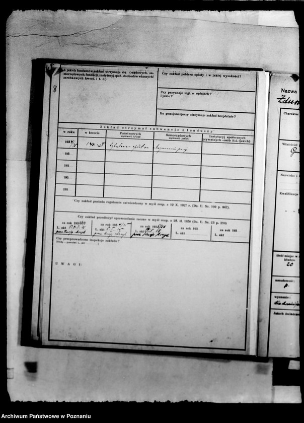 Obraz 12 z jednostki "/Kartoteka stowarzyszeń i zakładów opiekuńczych/"