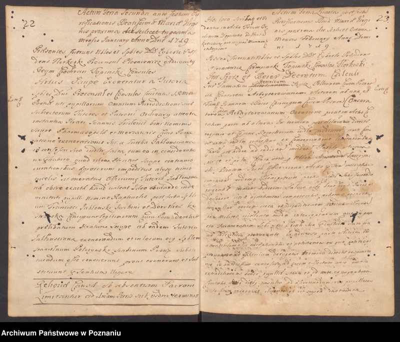 Obraz 14 z jednostki "Protocollon spectabilis officii consularis civitatis SRMtis Posnaniae ab anno Domini 1719 sub felicibus auspiciis nobilis Joannis Eyberle praesidentis civitatis eiusdem."