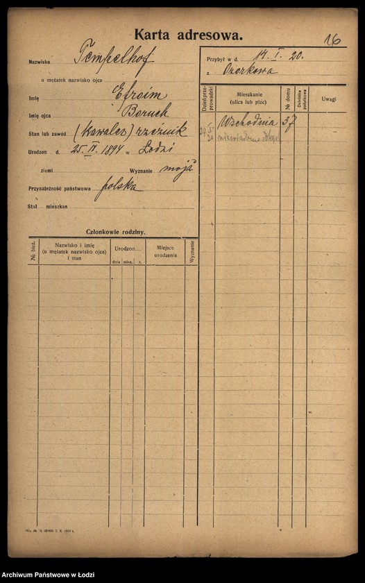 Obraz 18 z jednostki "[Spis ludności Łodzi] Tempelhof - Tenenbaum"