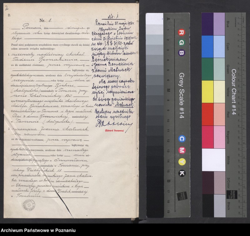 Obraz 3 z jednostki "Księga miejscowa małżeństw tom I [Rejestr główny małżeństw]"