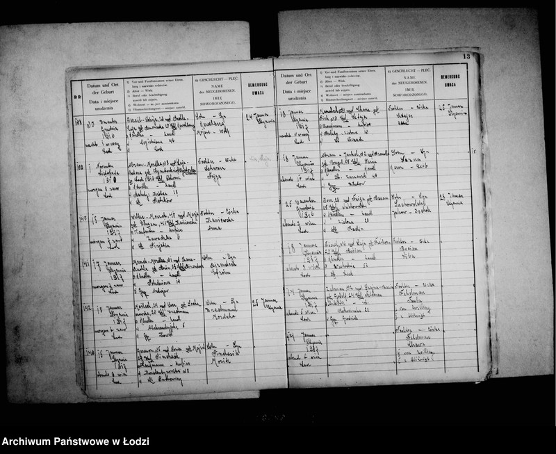 Obraz 17 z jednostki "[Ksiega urodzeń]"