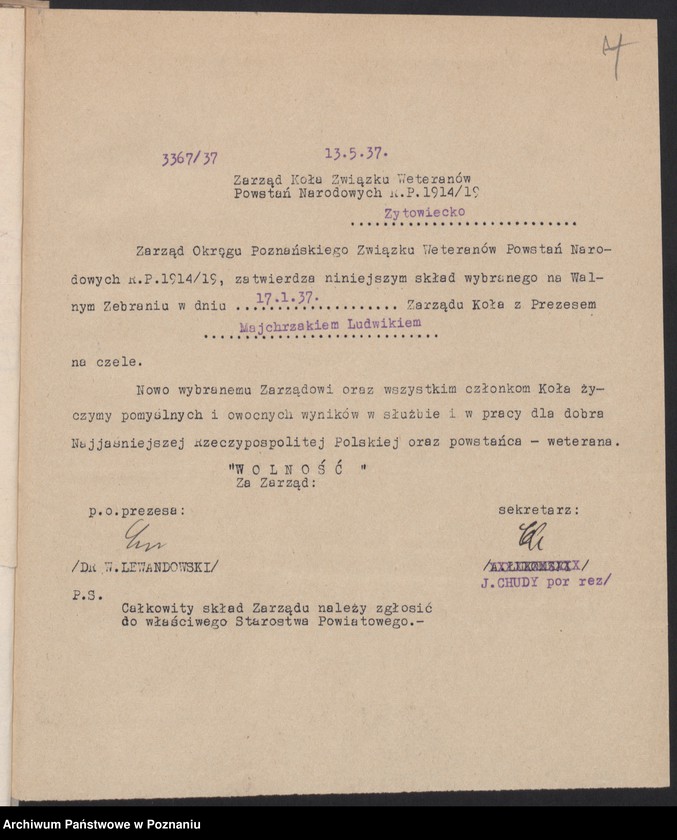 Obraz 12 z jednostki "Żytowiecko, powiat Gostyń - akta koła."