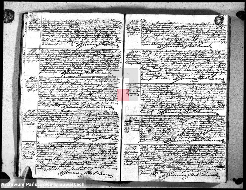 image.from.unit.number "Księga duplikat urodzonych, zaślubionych i umarłych urzędnika stanu cywilnego, parafyi suwalskiey na rok 1834"