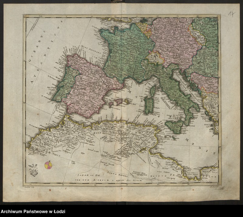 Obraz 19 z jednostki "Geographischer Atlas besteherd in 44 Land-Karten worauf alle Theile des Erd-Grenses vorgestellet werben. Auf Befehl der Königlischen Academie der Wissenschaften, Berlin 1750"