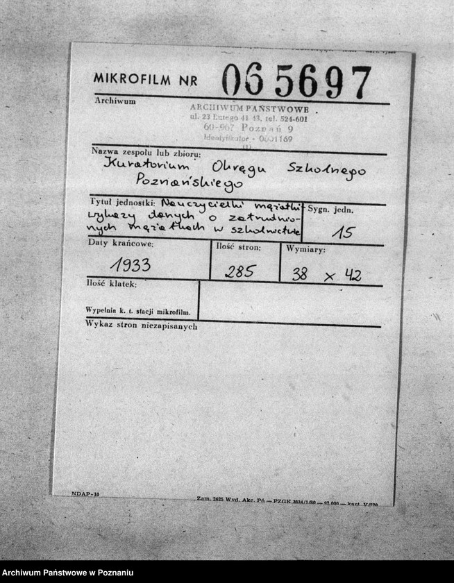 Obraz 2 z jednostki "[Nauczycielki mężatki - wykazy danych o zatrudnionych mężatkach w szkolnictwie]"