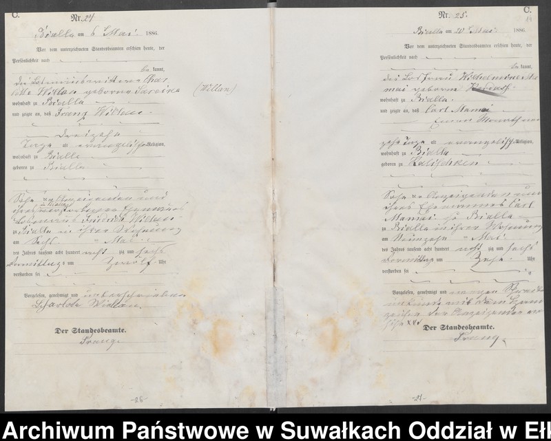 image.from.unit.number "Sterbe-Haupt-Register des Königlichen Preussischen Standes-Amtes Bialla Kreis Johannisburg"