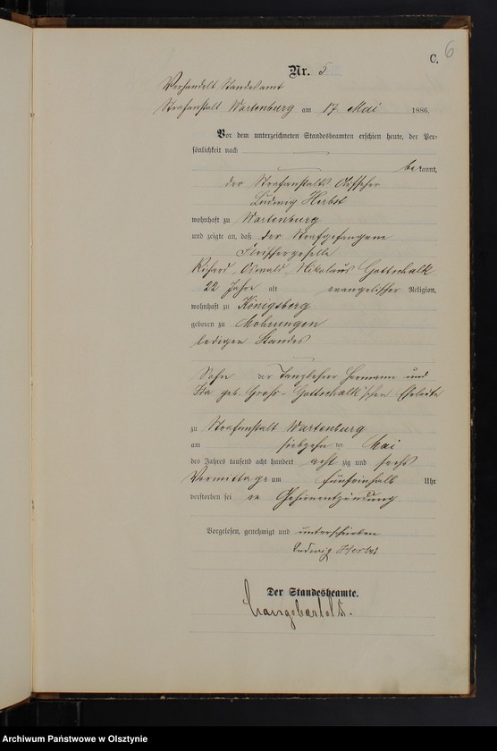 image.from.unit.number "Sterbe-Haupt-Register Nr 1 - 16"