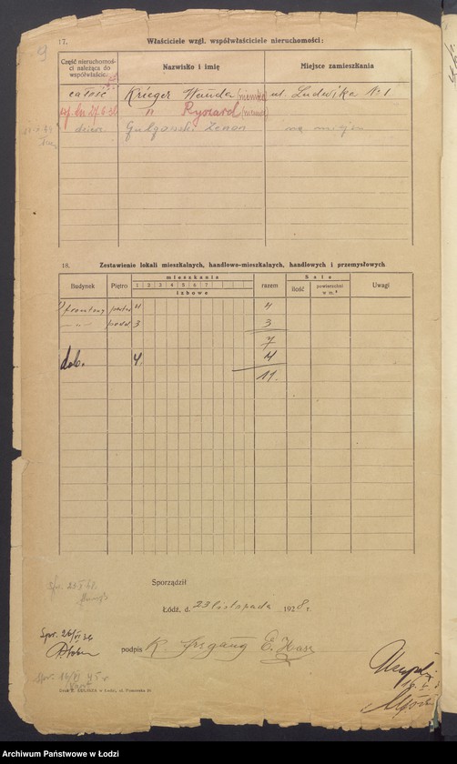 image.from.unit.number "Księga inwentarzowa nieruchomości m. Łodzi ul. Ludwika"
