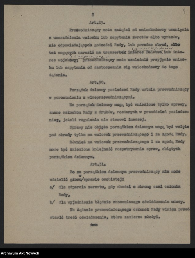 image.from.unit.number "Regulamin Rady Narodowej Rzeczypospolitej Polskiej na emigracji. Zmiany w regulaminie proponowane przez prezydenta W. Raczkiewicza"