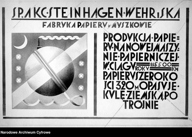 image.from.unit.number "Reklama Fabryki Papieru S.A. Steinhagen, Wehr i Spółka w Myszkowie"
