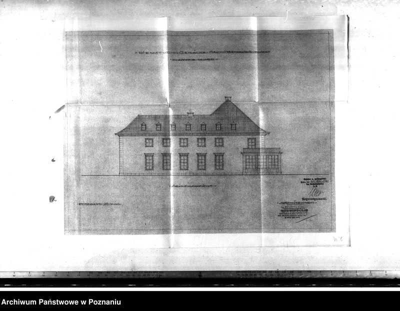 Obraz 19 z jednostki "Dienstwohngebäude - Reichsstatthalter Posen. Kostenvoranschlag, Baubeschreibung"