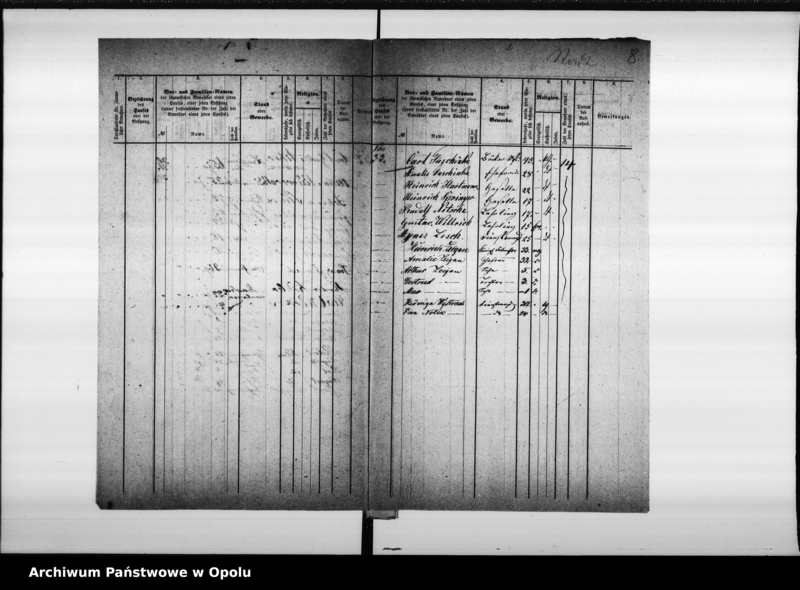 Obraz 9 z jednostki "Acta des Magistrats zu Oppeln betreffend die Aufnahme der Seelenzahl im Adalbert - Bezirk"