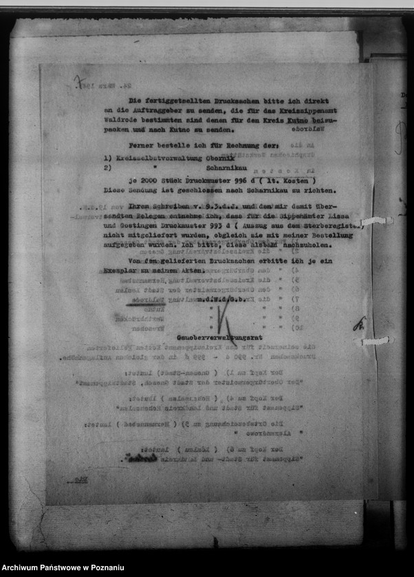 Obraz 11 z jednostki "[Korespondencja w sprawach organizacyjnych, sprawozdanie z działalności], Kreissippenamt Waldrode [Gostynin, województwo warszawskie]"