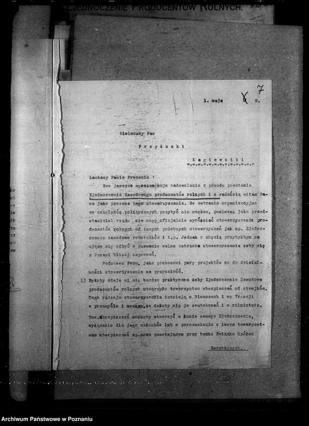 Obraz 12 z jednostki "Sprawy szczegółowo-administracyjne Zjednoczenie Producentów Rolnych"