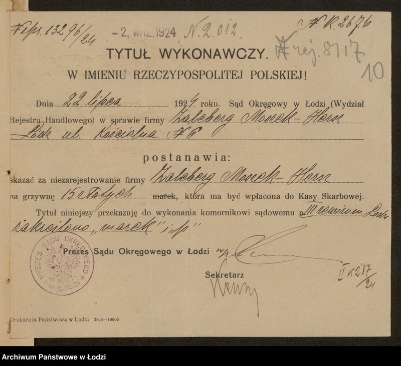 Obraz 12 z jednostki "Moszek Hersz Zaleberg- sprzedaż manufaktury i chustek"