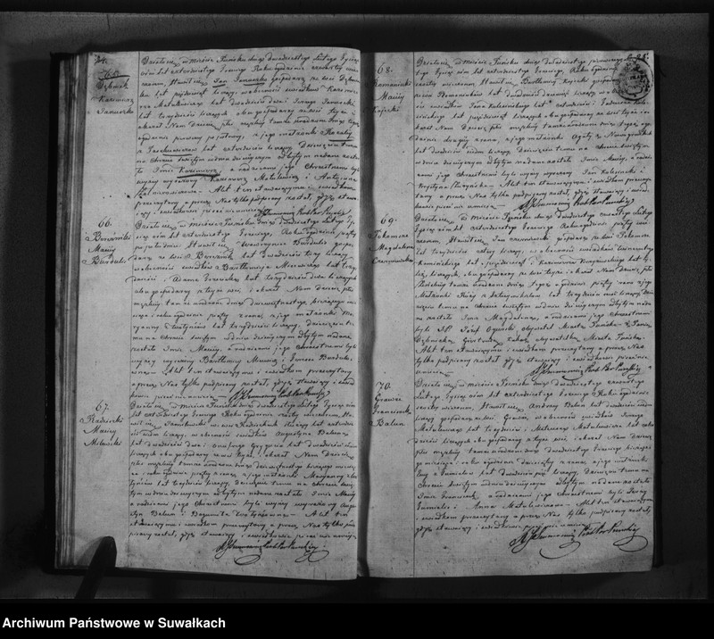 image.from.unit.number "Księga duplikat urodzonych, zaślubionych i umarłych parafiy katolickiej Puńsk na rok 1843"