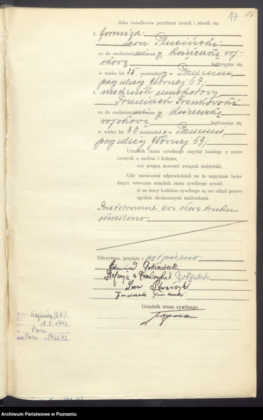 Obraz 18 z jednostki "Księga miejscowa małżeństw tom I [Rejestr główny małżeństw]"