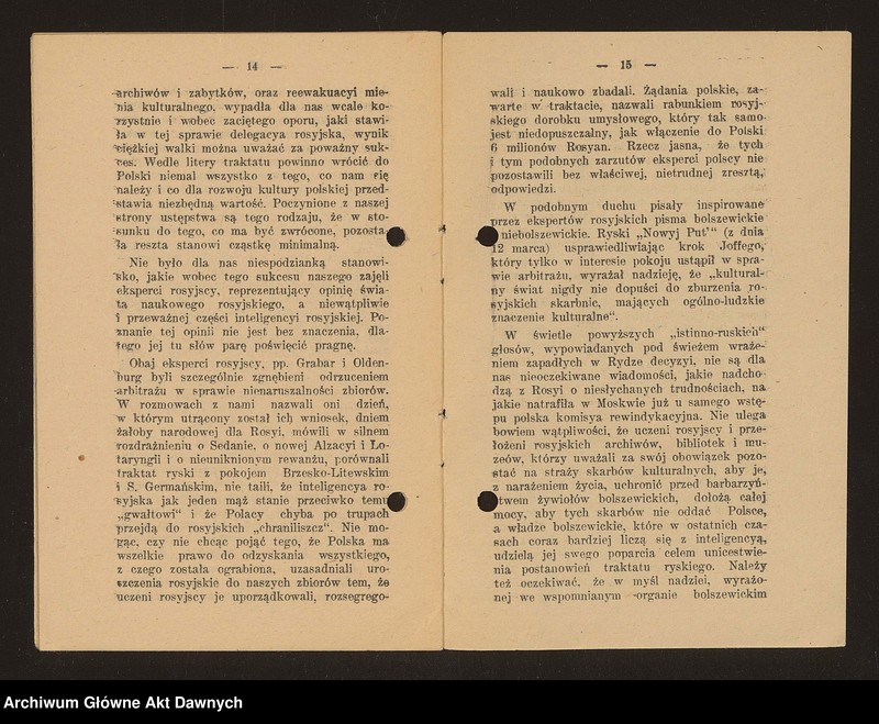 Obraz 8 z jednostki "Broszura pt. "Sprawa rewindykacji archiwaliów i zabytków (zza kulis rokowań pokojowych w Rydze)", Władysław Semkowicz."