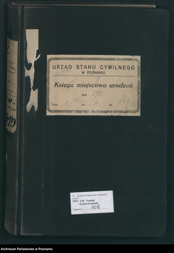 Obraz 2 z jednostki "Księga miejscowa urodzeń tom I [Rejestr główny urodzeń]"