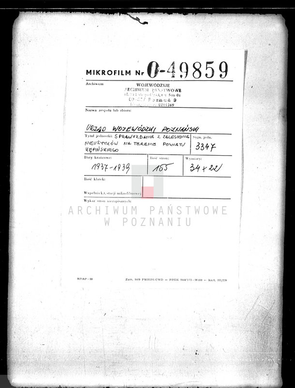 Obraz 2 z jednostki "/Sprawozdania z zalesienia nieużytków na terenie powiatu kępińskiego"