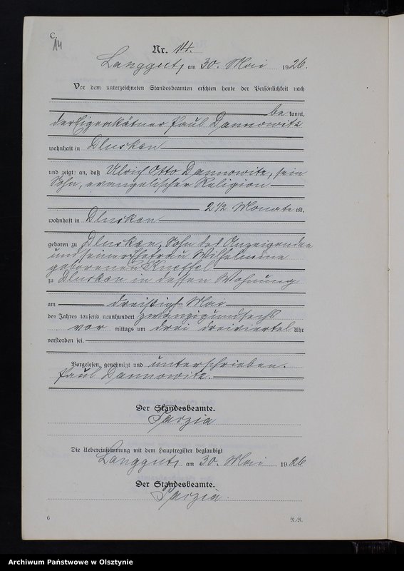 image.from.unit.number "Sterbe-Neben-Register Nr 1 - 27"