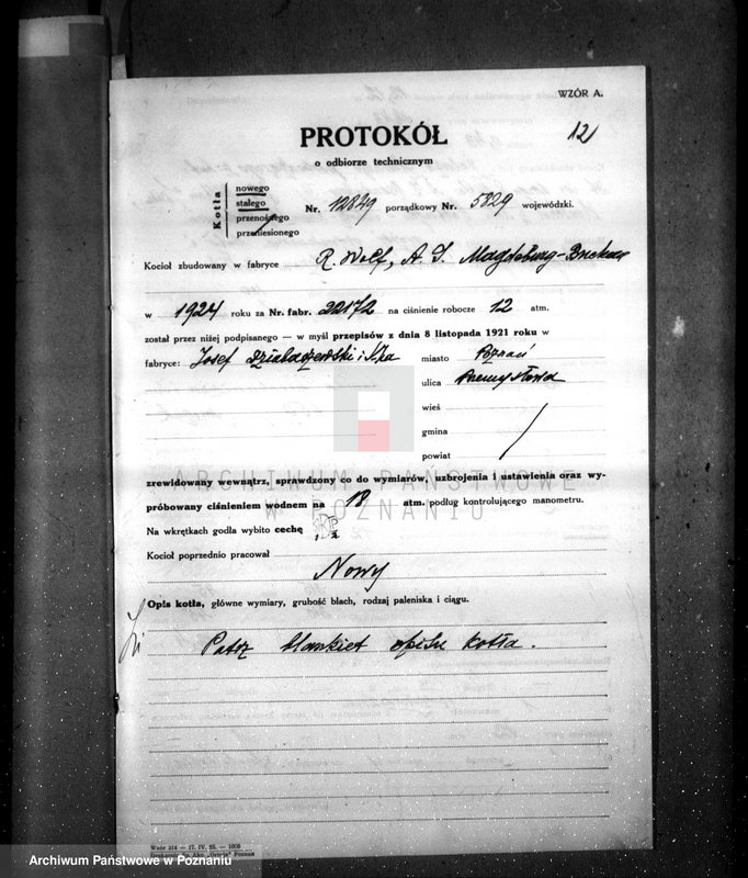 Obraz 16 z jednostki "Fabryka maszyn i urządzeń gorzelnianych J. Dziabaszewskiego i Ska w Poznaniu nr woj. 5829"
