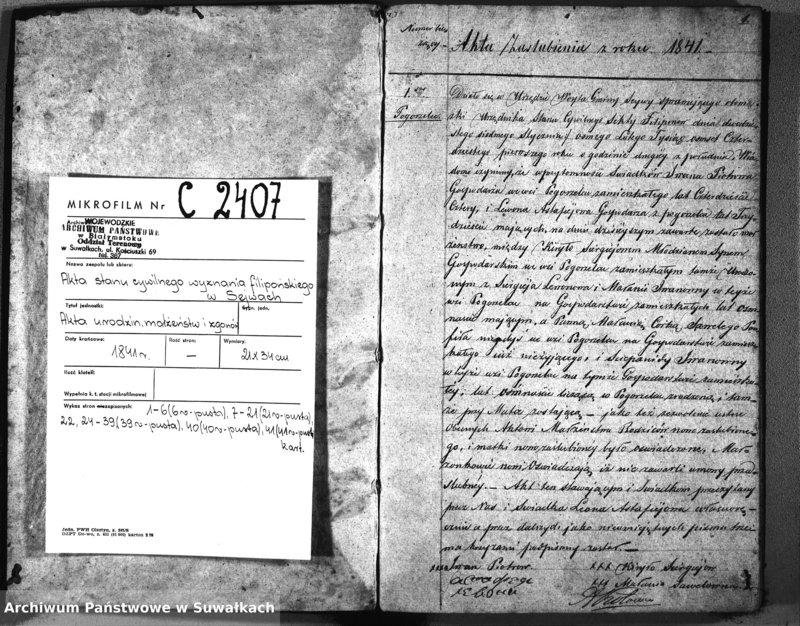 image.from.team "Akta stanu cywilnego wyznania filipońskiego gminy Sejwy"