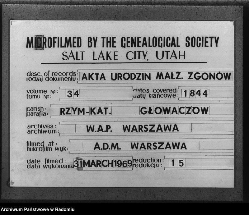 image.from.unit.number "Duplikat urodzonych, zaślubionych i zmarłych w parafii Głowaczew akta w sobie mieszczący za rok 1844"