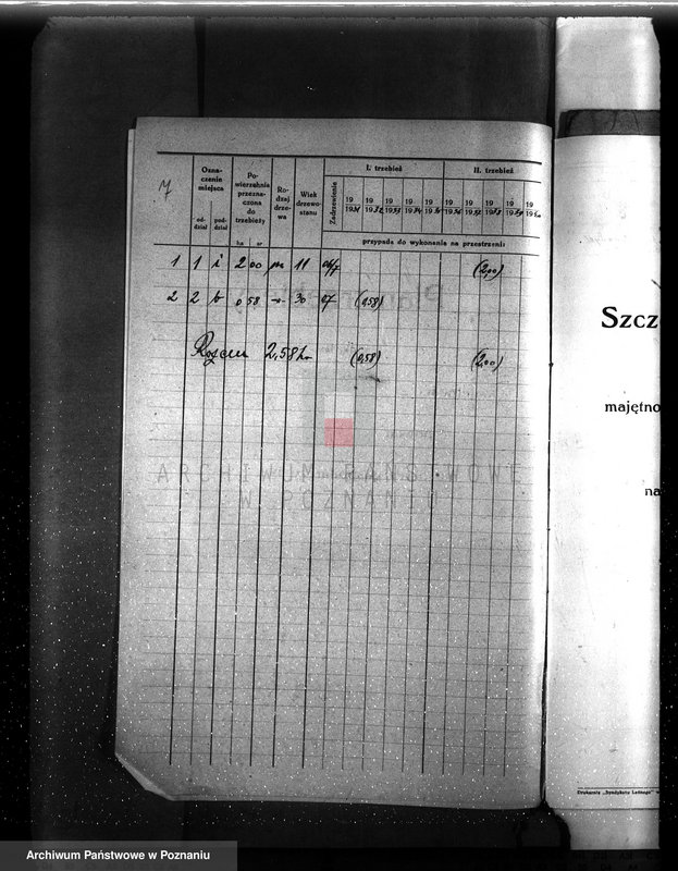 image.from.unit.number "Plan urządzenia gospodarstwa leśnego dla lasu Anny Far w Piotrowie powiat szamotulski 1930-1940"