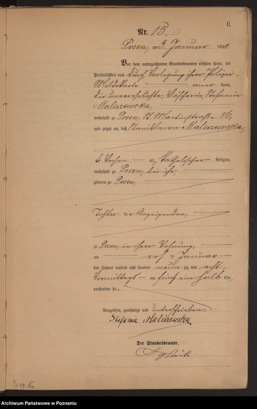 Obraz 18 z jednostki "Księga zgonów t. I"