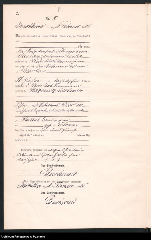 Obraz 11 z jednostki "Sterbe-Neben-Register"