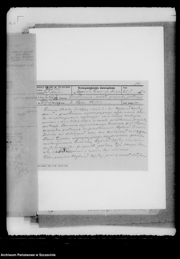 Obraz 9 z jednostki "Korespondencja dotycząca portu szczecińskiego i wydawania przepustek"