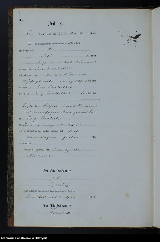 image.from.unit.number "Sterbe-Neben-Register Nr 1 - 25"