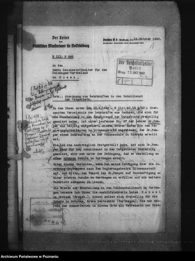 Obraz 5 z jednostki "Überbahme von Umsiedlern in den öffentlichen Dienst"