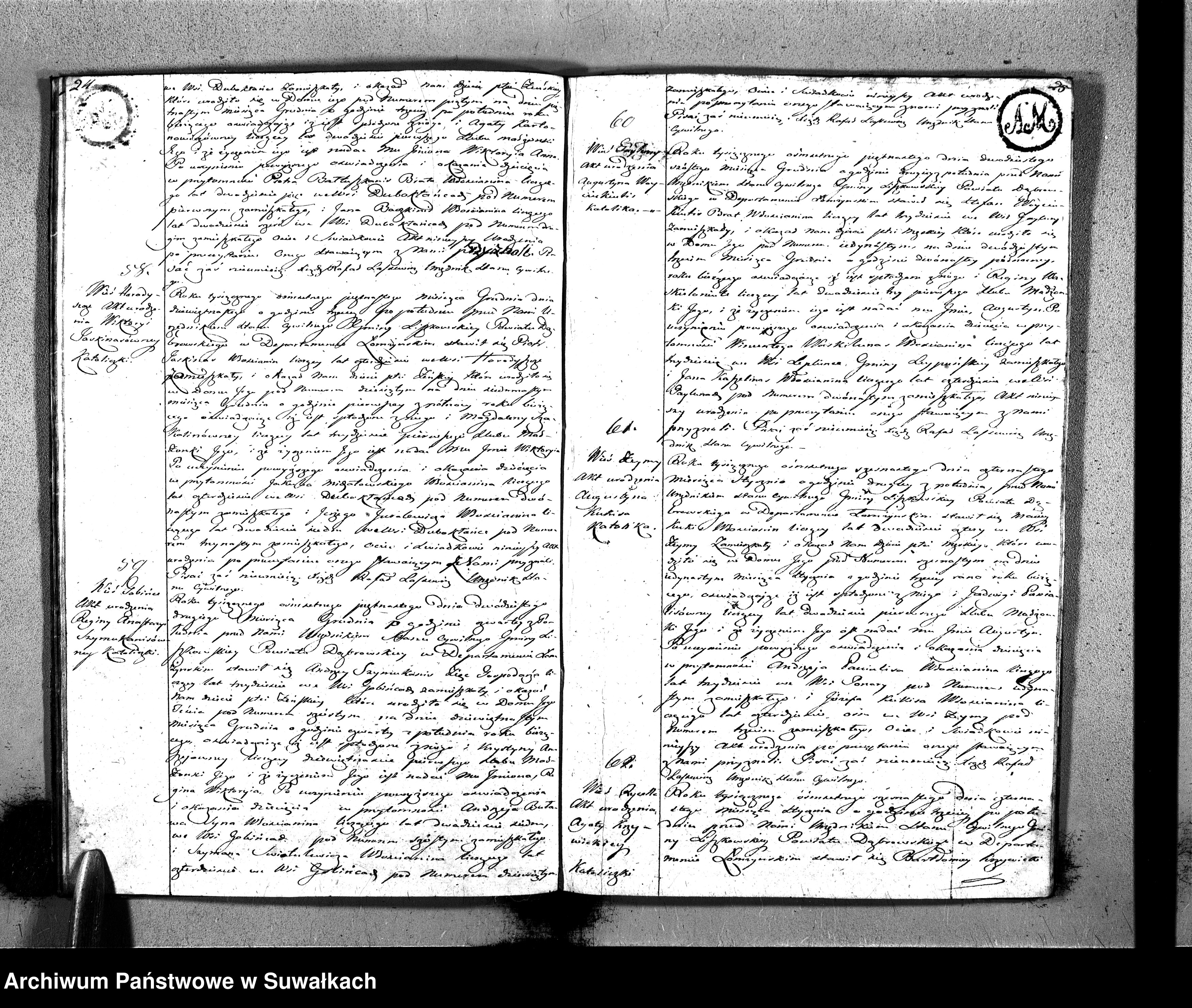 Skan z jednostki: Akta Cywilne Urodzonych w Gminie Liszkowskiey w Roku 1815/16 spisane