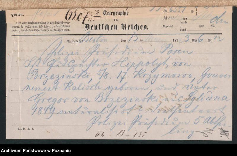 Obraz 20 z jednostki "A. betr. Gregor Brzezinski, Gutspächter Hippolyt von Brzeziński"