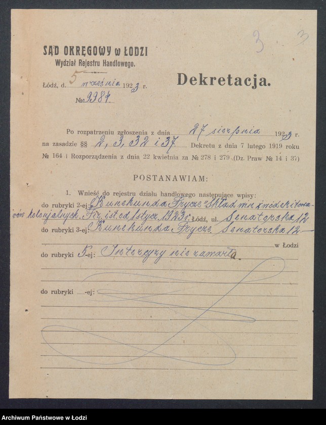 Obraz 5 z jednostki "Kunegunda Frycze – skład win, wódek i towarów kolonialnych"