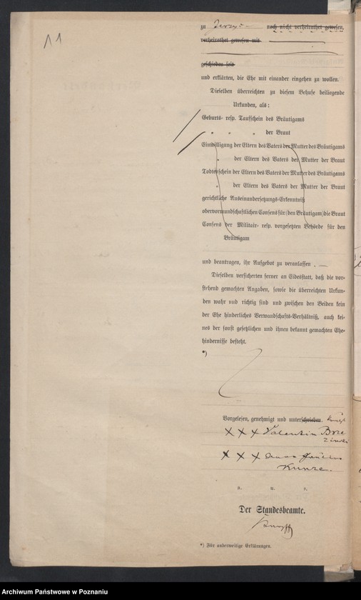 Obraz 13 z jednostki "Acta betreffend die Schrieftstücke nur §§ 28 bis 38,43,45 bis 50,55,65 und 66 der Reichsgesetz vom 6 Januar 1875 zum Heiraths -Register"