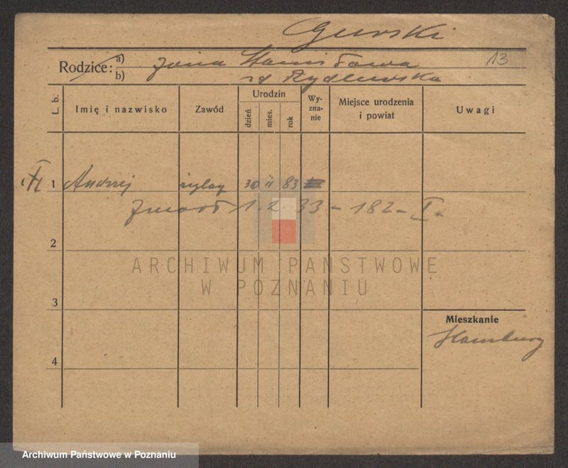 Obraz 13 z jednostki "Gurski (Gór..) - Gursche"